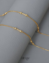 KT1011126 - Gold Toned pair Anklet 1-Zilmor